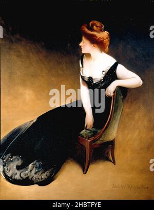 John White Alexander - Porträt von Frau V, Frau Herman Duryea Stockfoto