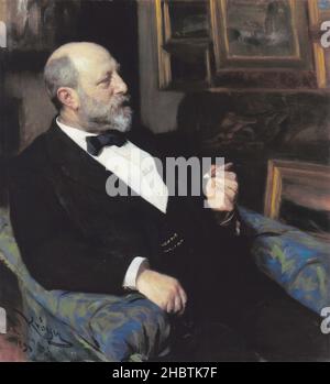 Krøyer Severin Peder - Kopenhagen - Sammlung Hirschsprung - Portrait des Tabakherstellers Heinrich Hirschsprung. Gründer der Sammlung (1898) (olio su tela 92 x 85 cm) Stockfoto