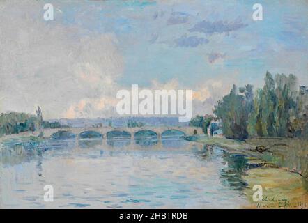 Lebourg Albert - Privatsammlung - Le Pont de Maisons-Laffittes - 1898 - Öl auf Leinwand 50,2 x 73,3 cm Stockfoto