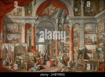 Giovanni Paolo Pannini - Bildergalerie mit Blick auf das moderne Rom Stockfoto