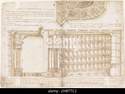 Francesco Galli Bibiena - Theater Filarmonico, Accademia Filarmonica, Verona, Italien - Sektion und Decke Stockfoto