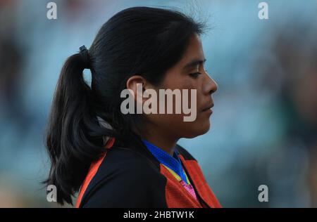 María Lorena Ramírez Hernández corredora de fondo mexicana de la comunidad Indígena rarámuri se presento en el estadio Sonora para el lanzamiento de l Stockfoto