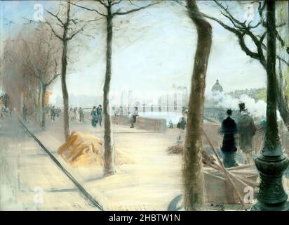 De Nittis Giuseppe - Privatsammlung - Lungo la Senna - 1876c. - pastello 52 x 71,5 cm - Stockfoto