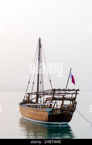 Boote in Katar MIA Park während der Wintersaison Stockfoto
