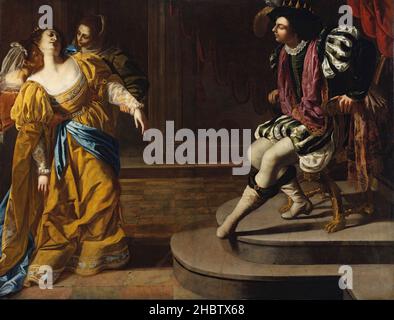 Esther vor Ahasuerus- unbekanntes Datum - Öl auf Leinwand 208,3 x 273,7 cm - Gentileschi Artemisia Stockfoto