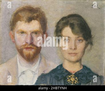 Doppelporträt von Marie und P.S. Krøyer - 1890 - Öl auf Leinwand 15 x 18,7 cm - Krøyer Severin Peder Stockfoto