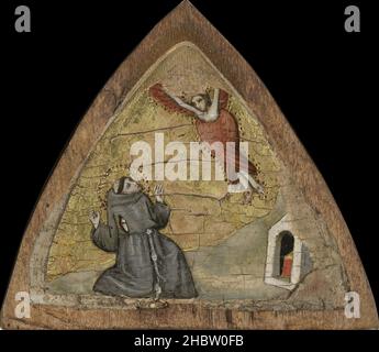 Le Stigmate di san Francesco - 1310 20c. - Tempera auf Leinwand 7,8 x 8,2 cm - Maestro della Croce di Trevi Stockfoto