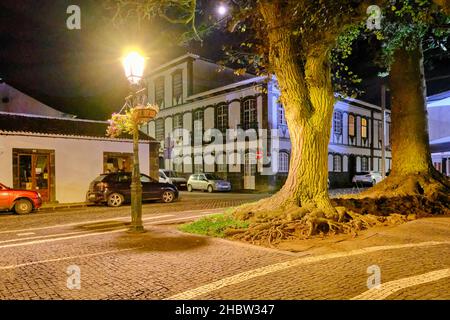 Traditionelle Architektur in der Altstadt von Santa Cruz. Insel Graciosa. Azoren, Portugal Stockfoto