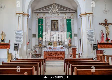 Der Tempel oder die Pfarrei unserer Lieben Frau von Guadalupe ist das größte katholische Gebäude in der Stadt Altar, Sonora im Norden von Sonora, Mexiko. Katholische Kirche. © (© Foto: LuisGutierrez / NortePhoto.com) © El templo o parroquia de Nuestra Señora de Guadalupe es el Mayor edificio Católico de la Villa de Altar, Sonora ubicado en el norte de Sonora, México. Iglesia Católica.© (© Foto: LuisGutierrez/NortePhoto.com) © Stockfoto