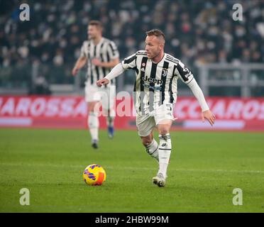 Melo Arthur (Juventus FC) während der italienischen Meisterschaft Serie A Fußballspiel zwischen Juventus FC und Cagliari Calcio am 21. Dezember 2021 im Allianz-Stadion in Turin, Italien - Foto Nderim Kaceli / DPPI Stockfoto