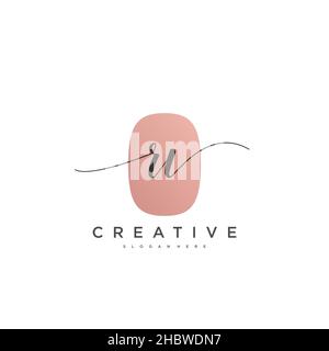 RV erste Handschrift minimalistischen geometrischen Logo Vorlage Vektor-Kunst, Logo für Business-Schönheit, Mode und andere Kunst Stock Vektor