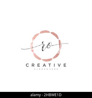 RO erste Handschrift minimalistische geometrische Logo Vorlage Vektor-Kunst, Logo für Business-Schönheit, Mode und andere Kunst Stock Vektor