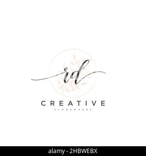 Rd erste Handschrift minimalistischen geometrischen Logo Vorlage Vektor-Kunst, Logo für Business-Schönheit, Mode und andere Kunst Stock Vektor