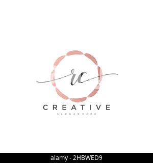 RC erste Handschrift minimalistische geometrische Logo Vorlage Vektor-Kunst, Logo für Business-Schönheit, Mode und andere Kunst Stock Vektor