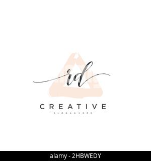 Rd erste Handschrift minimalistischen geometrischen Logo Vorlage Vektor-Kunst, Logo für Business-Schönheit, Mode und andere Kunst Stock Vektor