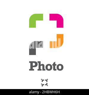 Konzeptvektor für das P-Letter-basierte Fotomensymbol Stock Vektor