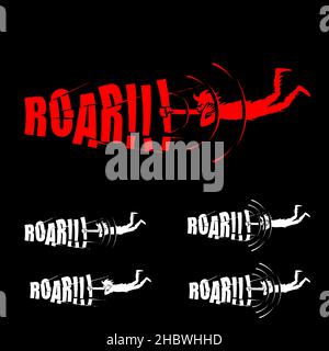 Brüllen Wortmarke Vektor-Symbol Noisy Loud Sound Konzept Konzepte Stock Vektor