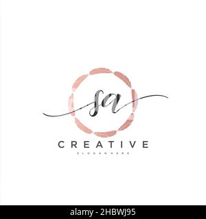 SA erste Handschrift minimalistischen geometrischen Logo Vorlage Vektor-Kunst, Logo für Business-Schönheit, Mode und andere Kunst Stock Vektor