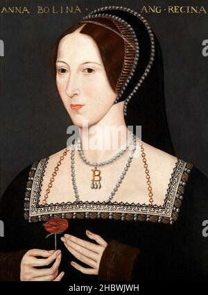 Ein Porträt von Anne Boleyn, der zweiten Ehefrau von König Heinrich VIII. Und Mutter von Königin Elisabeth I. Stockfoto