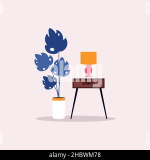 Heimtextilien. Vektorgrafik in flacher Ausführung. Stock Vektor