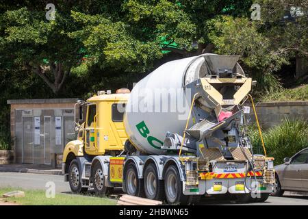 BORAL-Transportbetonwagen in Sydney, NSW, Australien Stockfoto