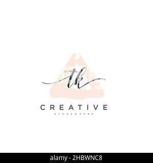 TK anfängliche Handschrift minimalistische geometrische Logo Vorlage Vektor-Kunst, Logo für Business-Schönheit, Mode und andere Kunst Stock Vektor