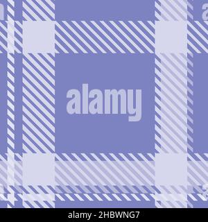 Peri lila Tartan Farbe des Jahres nahtlose Musterstruktur. Tonal karierte karierte trendige Textur Hintergrund. Vektor aus weichem Pastell-Periwinkle-Blau Stock Vektor