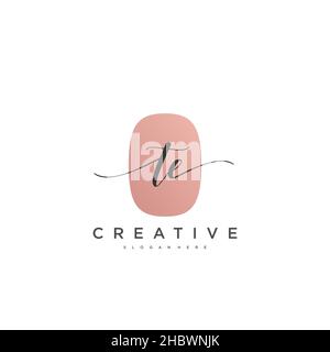 TE anfängliche Handschrift minimalistischen geometrischen Logo Vorlage Vektor-Kunst, Logo für Business-Schönheit, Mode und andere Kunst Stock Vektor