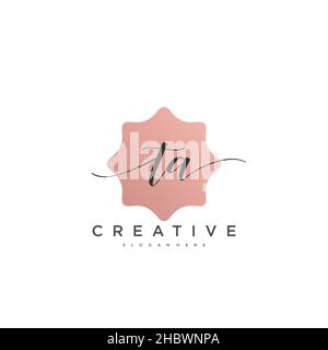 TA erste Handschrift minimalistischen geometrischen Logo Vorlage Vektor-Kunst, Logo für Business-Schönheit, Mode und andere Kunst Stock Vektor