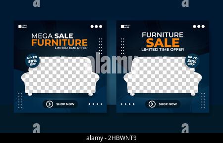 Flyer oder Social-Media-Post Vorlage Interieurs Themen Stock Vektor