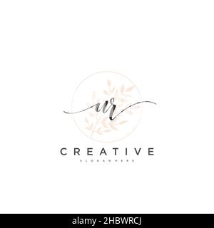 UR erste Handschrift minimalistische geometrische Logo Vorlage Vektor-Kunst, Logo für Business-Schönheit, Mode und andere Kunst Stock Vektor