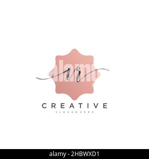 VR erste Handschrift minimalistische geometrische Logo Vorlage Vektor-Kunst, Logo für Business-Schönheit, Mode und andere Kunst Stock Vektor