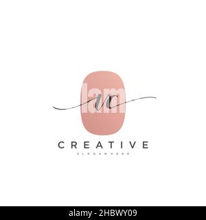 VC erste Handschrift minimalistische geometrische Logo Vorlage Vektor-Kunst, Logo für Business-Schönheit, Mode und andere Kunst Stock Vektor
