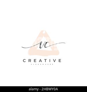 VC erste Handschrift minimalistische geometrische Logo Vorlage Vektor-Kunst, Logo für Business-Schönheit, Mode und andere Kunst Stock Vektor