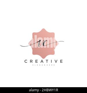 VC erste Handschrift minimalistische geometrische Logo Vorlage Vektor-Kunst, Logo für Business-Schönheit, Mode und andere Kunst Stock Vektor
