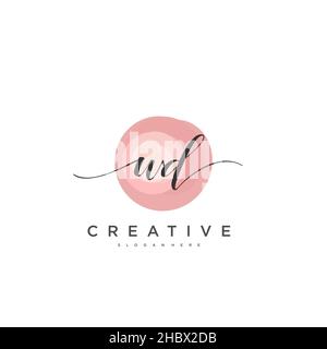 WD erste Handschrift minimalistischen geometrischen Logo Vorlage Vektor-Kunst, Logo für Business-Schönheit, Mode und andere Kunst Stock Vektor