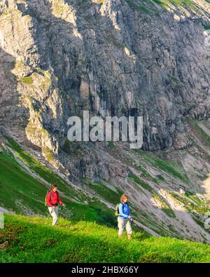 Wandertour rund um Kanzelwand im Kleinwalsertal Stockfoto