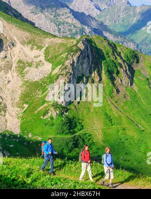 Wandertour rund um Kanzelwand im Kleinwalsertal Stockfoto