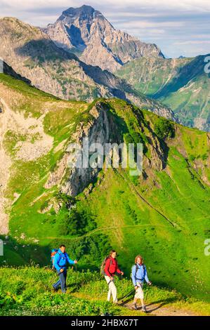 Wandertour rund um Kanzelwand im Kleinwalsertal Stockfoto