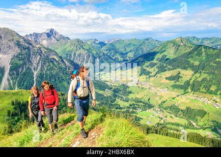 Wandertour rund um Kanzelwand im Kleinwalsertal Stockfoto