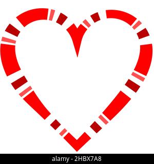 Herz-Form Zeichen Symbol Symbol - stilvolle abstrakte Zerlegung - Vektor-Illustration Stock Vektor