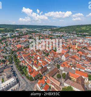 Luftaufnahme zur Region Bad Mergentheim im schönen Taubertal Stockfoto