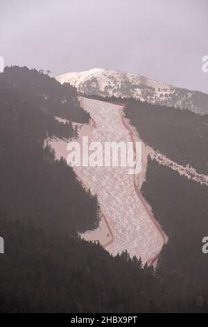 Die erstaunlichen Bilder von Andorra braun durch den Staub der Sahara, genannt Calima ein Phänomen, das große Teil von Katalonien, Südfrankreich und das Val betroffen Stockfoto