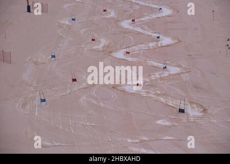 Die erstaunlichen Bilder von Andorra braun durch den Staub der Sahara, genannt Calima ein Phänomen, das große Teil von Katalonien, Südfrankreich und das Val betroffen Stockfoto