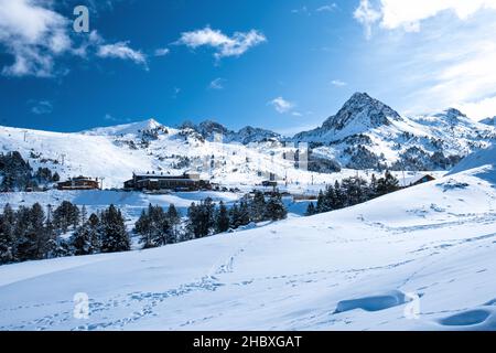 Grau Roig in Andorra. Die Winter sind perfekt, um diesen Ort zu besuchen Stockfoto