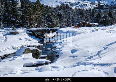 Grau Roig in Andorra. Die Winter sind perfekt, um diesen Ort zu besuchen Stockfoto