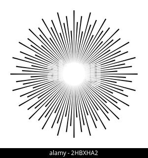 Vintage Sonnenstrahlen monochromen Stern Burst Design Element Starburst Stock Illustration Stock Vektor