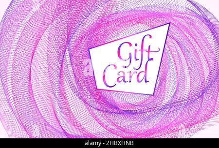 Magentafarbenes, violettes Linienmuster. Abstrakte dünne Kurven. Vektorhintergrund. Gefärbtes Netz, Kreiseffekt. Geschenkkarten-Design, Vorlage. EPS10 Stock Vektor