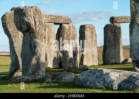 Stonehenge Sarsen Stones an einem sonnigen Tag 2021 Stockfoto