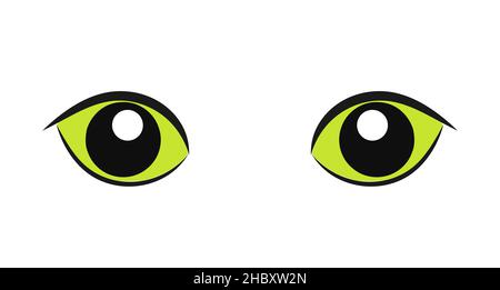 Symbol für grüne Katzenaugen. Vektorgrafik. Stock Vektor